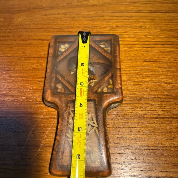 70s Lucite Butterfly & Grains Spoon Rest 3.25x6.25” Vintage Kitchen Decor Earthy - Picture 8 of 13